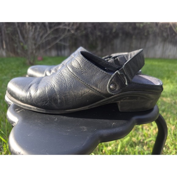 Ariat Black Leather Slingback Mule Clogs Women's Comfort Shoes - Picture 2 of 8